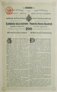 Gyr-Sopron-Ebenfurti Vast Rszvnytrsasg rszletktvny 200 forint 1897