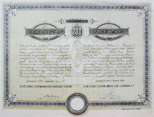 Szentlrincz-Szlatina-Nasici Helyi rdek Vast trzsrszvny 200 korona 1894