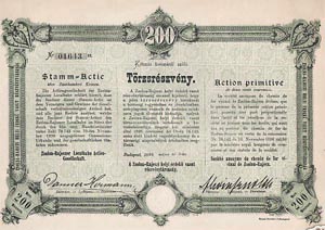 Zsolna-Rajeczi Helyi rdek Vast Rszvnytrsasg trzsrszvny 200 korona 1899