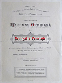 S.A. Industria Petroleulul rszvny 200 korona 1895