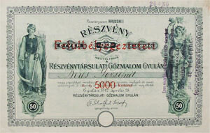 Rszvnytrsulati Gzmalom Gyuln rszvny 50 korona 1912