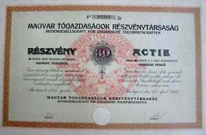 Magyar Tgazdasgok Rszvnytrsasg rszvny 30 peng 1927