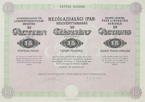 Mezgazdasgi Ipar Rszvnytrsasg 10 x 15 peng 1927