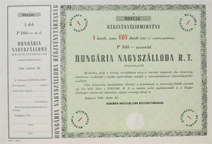 Hungria Nagyszlloda Rszvnytrsasg 160 peng 1946