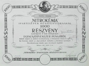 Nitrokmia Ipartelepek Rszvnytrsasg rszvny 1000x150 peng 1941