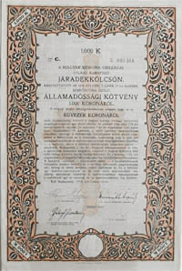 llamadssgi Ktvny- Jradkklcsn 1000 korona 1918