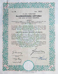 Államadóssági Kötvény 1000 pengő 1943