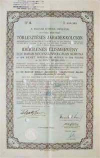 Államadóssági Kötvény- Járadékkölcsön 480 korona 1914