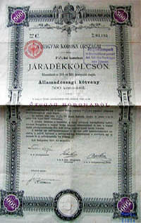 Államadóssági Kötvény- Járadékkölcsön 500 korona 1897