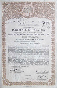 llamadssgi Ktvny Trlesztses Klcsn 50000 korona 1916