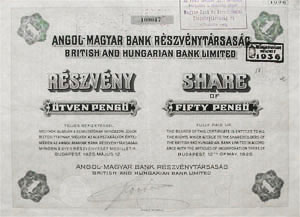 Angol-Magyar Bank Rszvnytrsasg 50 peng 1926