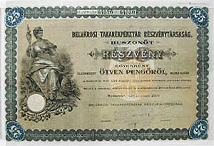 Belvrosi Takarkpnztr Rszvnytrsasg 25x50 peng 1926