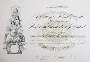 Csurgi Takarkpnztr Rszvnytrsasg rszvny 250 korona 1922 Csurg