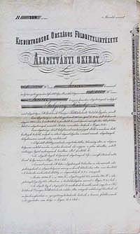 Kisbirtokosok Orszgos Fldhitelintzete alaptvnyi okirat