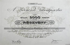 Krmendi Takarkpnztr Rszvnytrsasg rszvny 2000 korona 1923 Krmend