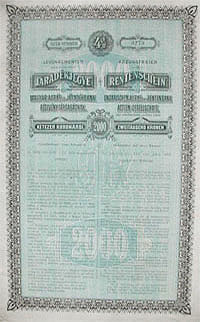 Magyar Agrár- és Járadékbank Részvénytársaság járadékjegy 2000 korona 1898