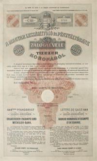 Magyar Leszmtol- s Pnzvltbank zloglevl 10000 korona 1917