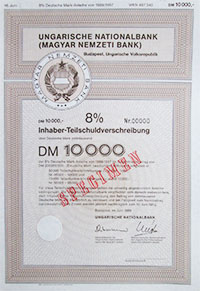 Magyar Nemzeti Bank rszletktvny 10000 nme mrka 1989