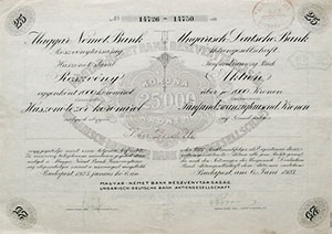 Magyar-Nmet Bank Rszvnytrsasg rszvny 25000 korona 1923