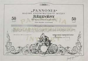 Pannonia Magyar Viszontbiztost Intzet 50 peng 1941