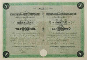 Fornrgyr s Kemnyfatermel Rszvnytrsasg 10 peng 1926