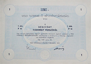 Viski Fatermel Rszvnytrsasg 14 peng 1941