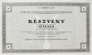 Vrosi Ingatlan Rszvnytrsasg 12 peng 1926