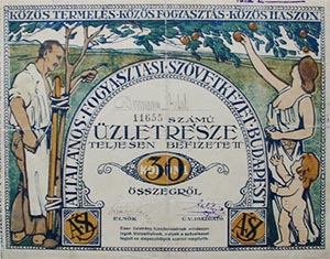Általános Fogyasztási Szövetkezet Budapest üzletrész 30 korona