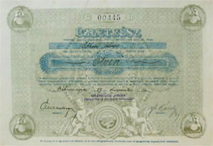 Békásmegyeri Hangya Fogyasztási és Értékesítő Szövetkezet üzletrész 50 korona 1919