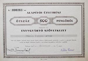 Enyvgyrt Szvetkezet alapti zletrsz 500 peng 1941