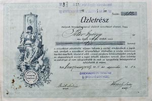 rsekvadkerti Fogyasztsi s rtkest Szvetkezet zletrsz 10 korona 1916