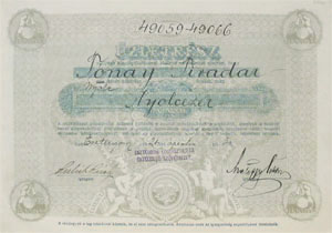 Esztergomi Fogyasztási és Értékesítő Szövetkezet üzletrész 8000 korona 1924