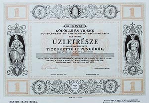 Gdll s Vidke Fogyasztsi s rtkest Szvetkezet zletrsz 12 peng 1927 MINTA