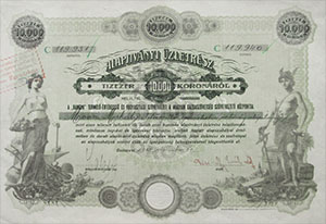 Hangya Termelő, Értékesítő és Fogyasztási Szövetkezet alapítványi üzletrész 10000 korona 1924