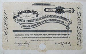 Hangya Termel, rtkest s Fogyasztsi Szvetkezet zletrsz 500 korona 1922