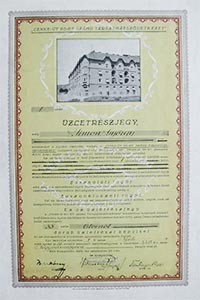Lenke út 65-67. sz. Társasház Szövetkezet üzletrészjegy 1929