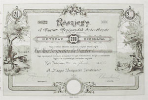 Magyar Mezgazdk Szvetkezete rszjegy 200 korona 1916