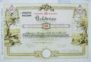 Magyar Mezőgazdák Szövetkezete üzletrész 25x20 500 pengő 1935