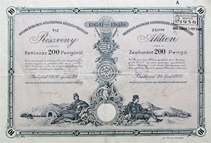 Magyar ltalnos Ksznbnya Rszvnytrsasg 10x200 peng 1926