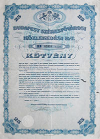 Budapest Szkesfvrosi Kzlekedsi Rszvnytrsasg ktvny 25x 1940
