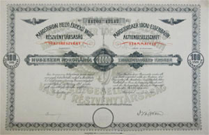Marostordai Helyi rdek Vast Rszvnytrsasg trzsrszvny 20000 korona 1913