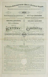 arasd-Goluboveczi Helyi rdek Vast Rszvnytrsasg ktvny 400 forint 1889