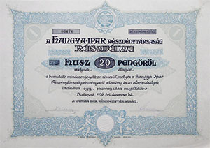 Hangya-Ipar Részvénytársaság 20 pengő 1926