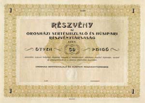 Oroshzi Sertshizlal s Hsipari Rszvnytrsasg rszvny 50 peng Oroshza