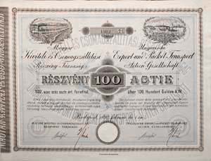 Magyar Kiviteli és Csomagszállítási Részvénytársaság részvény 100 forint 1892