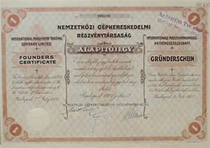 Nemzetkzi Gpkereskedelmi Rszvnytrsasg alaptjegy