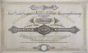 Szsz Oszkr Vasipari s Kereskedelmi Rszvnytrsasg rszvny 50000 korona 1923